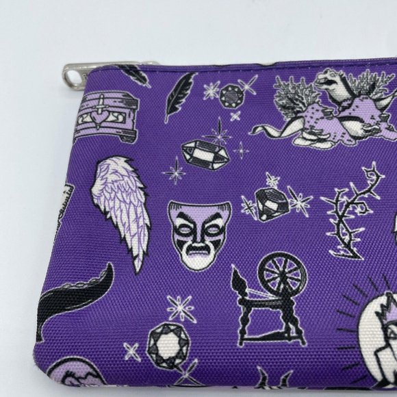 DISNEY LOUNGEFLY cosmetics case / small bag w/ ZIP TOP in PURPLE VILLAINS - VGUC - Picture 12 of 15